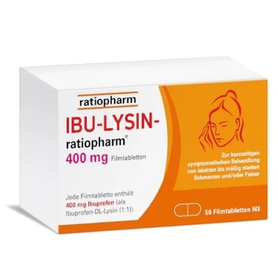 Abbildung von IBU LYSIN ratiopharm 400 mg Filmtabletten