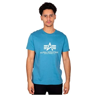 Abbildung von Alpha Industries Basic Tshirt print, Herren, Größe: 3XL, Blue