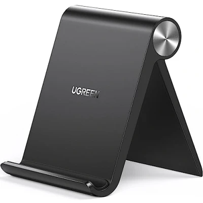 Abbildung von UGREEN Handy Ständer Tisch Handyhalter Schreibtisch Handyhalterung klappbar Handyständer kompatibel mit iPhone 15 14 13 12 Pro Max, Galaxy S23 Ultra S23+ S22 bis 7,9 Zoll usw(Schwarz)