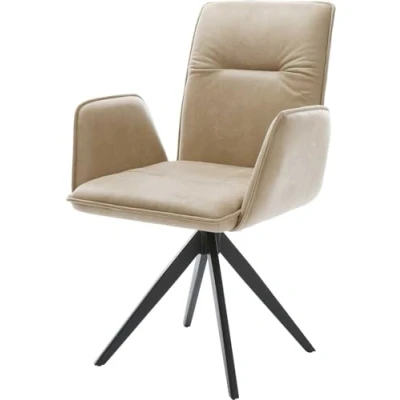Abbildung von Drehstuhl Vinja Flex Beige Vintage Kreuzgestell kantig Schwarz 180 drehbar