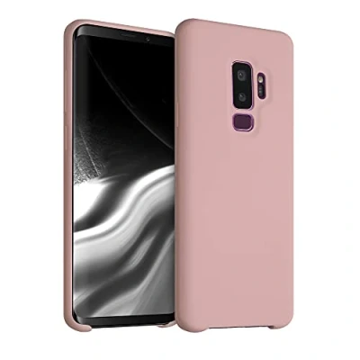 Abbildung von kwmobile Hülle kompatibel mit Samsung Galaxy S9 Plus Silikon Handy Case Handyhülle weiche Oberfläche kabelloses Laden Vintage Pink