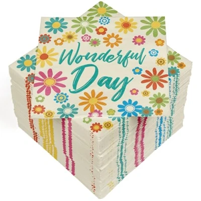Abbildung von HEKU 100 Servietten, 3 lagig, 33x33cm I Saugstark und praktisch verpackt Ideal für Hochzeiten, Jubiläen besondere Anlässe, Wonderful Day
