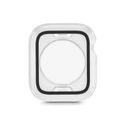 Abbildung von Hama Schutzhülle für Apple Watch 7/8/9, 41mm (Rundum Displayschutz, Schutz Glas, Kratzschutz Case, Hülle Display) Transparent