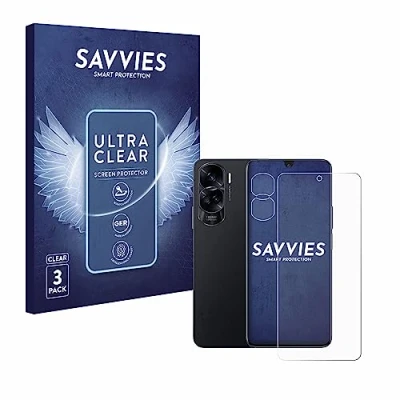 Abbildung von Savvies 6 Stück Schutzfolie für Honor 90 Lite (Display+Kamera) Displayschutz Folie Ultra Transparent