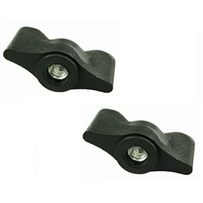 Abbildung von 2 x Flügelmuttern aus Kunststoff, Einsätze Stahl M6 Flügeln, 40 mm, Hebel