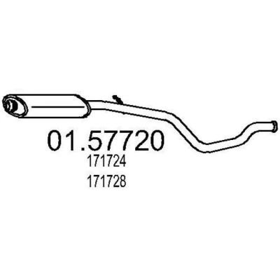 Abbildung von MTS 01.57720 Mittelschalldämpfer 1440 PEUGEOT: 306 Schrägheck, Kasten / Kombi kfzteile, kfzteile24, bandel online, bandel, atp