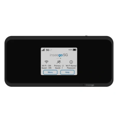 Abbildung von Inseego 5G MiFi M2000 Mobiler Hotspot Router, WiFi 6, 4G LTE Fallback, 2.4“ Touchscreen, Schnellladefunktion, bis zu 30 Geräte verbinden, schwarz