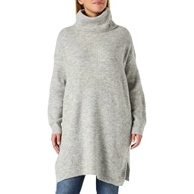 Abbildung von VILA Rollneck Strickkleid, Damen, Größe: XS, Light grey melange