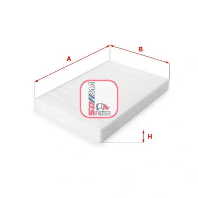 Abbildung von SOFIMA S 3161 C Innenraumfilter Partikelfilter 293mm 192mm 30mm IVECO: Daily 4 Pritsche/Fahrgestell, Kasten/Kombi, V Kasten / Kombi