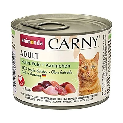 Abbildung von animonda Carny Adult Katzenfutter, Nassfutter für ausgewachsene Katzen, Huhn, Pute + Kaninchen, 6 x 200 g