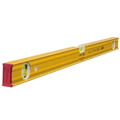 Abbildung von STABILA Wasserwaage Type 80 AS 2, cm, verstärktes Alu Profil, 1 Horizontal Libelle, 2 Vertikal Libellen, integrierte Rutsch Stopper, Made in Germany