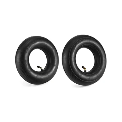 Abbildung von QWORK® 2 Stück 4.10/3.50 4 Zoll Schlauch Reifen, Schubkarren Schlauch, Ersatzschlauch, für Rasenmäher, Sackkarren
