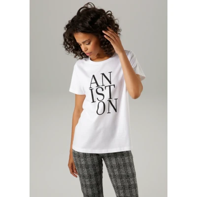 Abbildung von ANISTON CASUAL T Shirt, mit Schriftzug NEUE KOLLEKTION