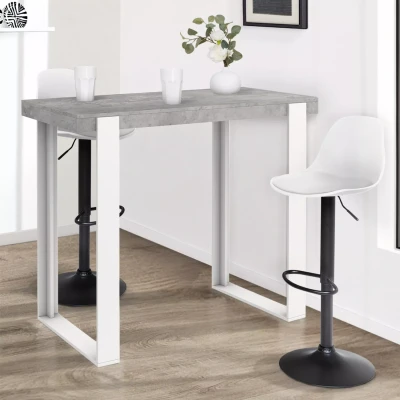 Abbildung von IDMarket Stehtisch Phoenix in Beton Optik und Weiß, 113 cm