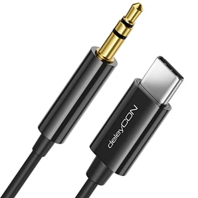 Abbildung von deleyCON 2m 3,5mm Klinke auf USB C Kabel AUX Klinkenkabel Audio