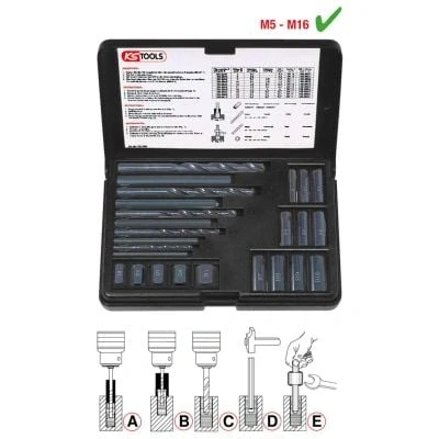 Abbildung von KS Tools Montagewerkzeug Gewindeausdrehsatz 150.1305, 150.1305
