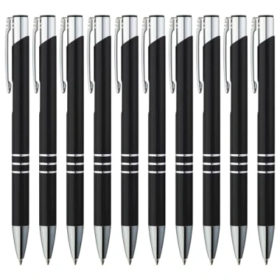 Abbildung von GIMEI® Metall Kugelschreiber 50 Stück Premium Set Hochwertig für Einfaches &amp; Weiches Schreiben Blauschreibender Kulli Schwarz als Optischer Hingucker