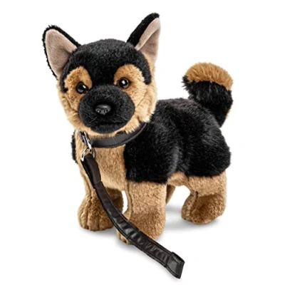 Abbildung von Uni Toys Kuscheltier Dt. Schäferhund mit Leine, stehend 27 cm Plüsch Hund Plüschtier, zu 100 % recyceltes Füllmaterial