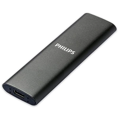 Abbildung von Philips FM02SS030P/00 externe SSD (2 TB) SATA&quot; 520 MB/S Lesegeschwindigkeit, 550 Schreibgeschwindigkeit, Ultra Speed USB C 3.2 Aluminium Space Grey