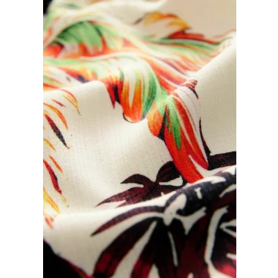 Abbildung von Next Short Sleeve TIE NECK Bardot Bluse, Damen, Größe: 52, Ecru palm print