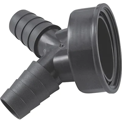 Abbildung von Cornat Rezyklat Schlauchanschluss 2 fach 45 Abzweig 1 1/2 Zoll IG Ø 21 mm 23 Hergestellt aus recycelten Kunststoffen Made in Germany Qualität / Doppel Maschinenanschluss TEC356397R