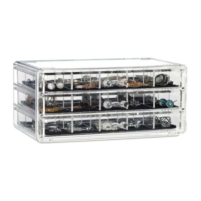 Abbildung von relaxdays Make up Organizer mit Schubladen, Transparent