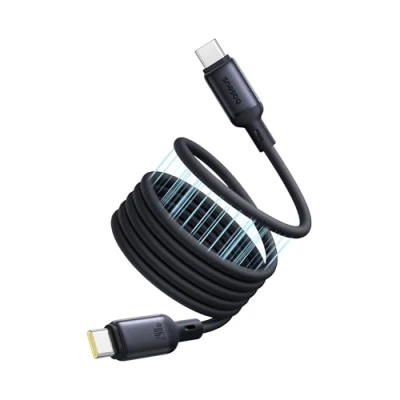 Abbildung von Baseus PicoGo Magnetisch USB C Kabel 240W, Aufgerollt PD 5A QC 4.0 Schnelllade to Kabel, Ladekabel aus flüssigem Silikon für iPhone 16 15 Pro Samsung Galaxy Pixel iPad MacBook Air