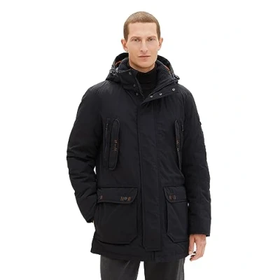 Abbildung von TOM TAILOR Herren 1037356 Winterparka mit Abnehmbarer Kapuze, 29999 Black, L