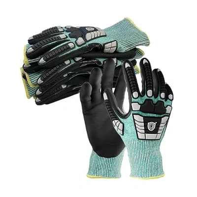Abbildung von NITREX 295RP 5 Paar Arbeitsschutzhandschuhe, NitreGuard® Technologie · NitreGrip® Technologie, sandige Nitril Handflächenbeschichtung, schnittfester Handschuh, Größe 9, L