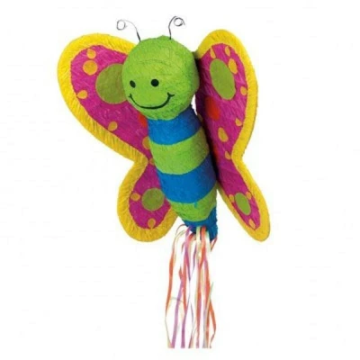 Abbildung von Pinata 3D Schmetterling mit beweglichen Flügeln und blauen Streifen