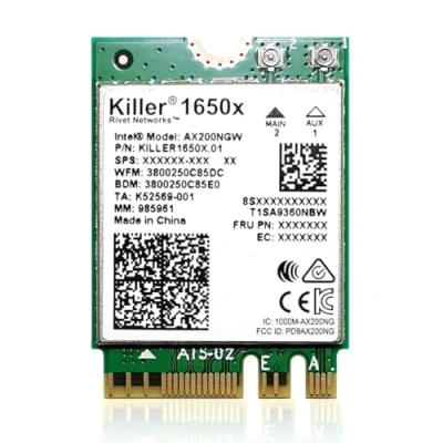 Abbildung von HighZer0 Electronics AX1650x Killer Series WiFi 6 Upgrade Gaming Adapter M.2 Card for PC 2.4 Gbps Supports Bluetooth 5.2 &amp; Intel, AMD, Windows 10+, Linux (AX1650x)