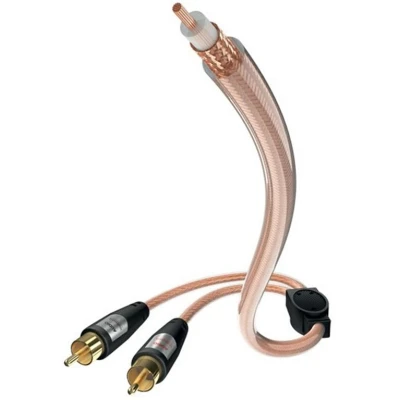 Abbildung von inakustik 00308310 Star Y Subwooferkabel Hochwertiges mit 6,0mm Kabeldurchmesser 10,0m in Transparent Dichtes Abschirmgeflecht gegen äußere Störeinflüsse vergoldete Kontakte