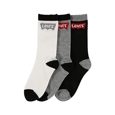 Abbildung von Levi&#039;s Batwing Regular CUT 3 PACK Unisex Socken für Kinder, Größe: 23.5 27, Black