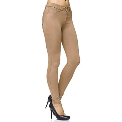 Abbildung von Elara Damen Stretch Hose Skinny Fit Jegging Chunkyrayan H10 Taupe 50 (5XL)