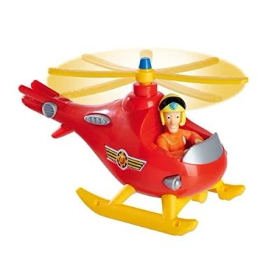 Abbildung von Simba 109252507 Feuerwehrmann Sam Wallaby, kindliche Version, mit Tom Thomas Figur 7cm, Hubschrauber 17cm, ab 3 Jahren