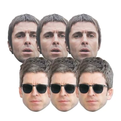 Abbildung von Star Cutouts CMP006 Liam und Noel Gallagher Masks Six Pack Cardboard Face with Tabs and Elastic