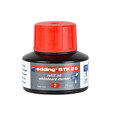 Abbildung von edding PTK 25 Nachfülltinte rot ml mit Kapillarsystem, ideal zum sauberen und unkomplizierten Nachfüllen von fast allen Brilliant Papiermarkern.