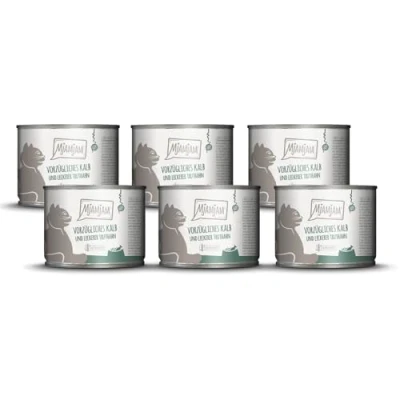 Abbildung von MjAMjAM Premium Nassfutter für Katzen vorzügliches Kalb &amp; Truthahn an leckeren Möhrchen, 6er Pack (6 x 200 g), getreidefrei mit extra viel Fleisch