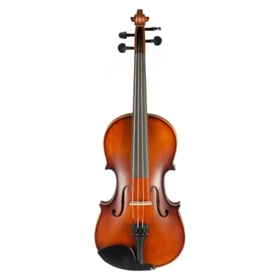 Abbildung von Fame FVN 115 Violine 4/4, Massiver Ahornkorpus, Fichtendecke, Ebenholzgriffbrett, Guarneri Kinnhalter, Carbon Saitenhalter mit 4 Feinstimmern, Inklusive Etui, Brasilholzbogen