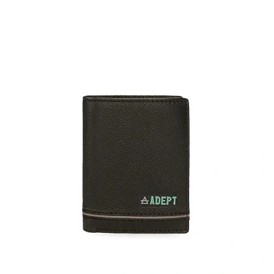 Abbildung von Adept Kurt Vertikale Geldbörse mit Schwarz 8,5 x 10,5 1 cm Leder, Schwarz,