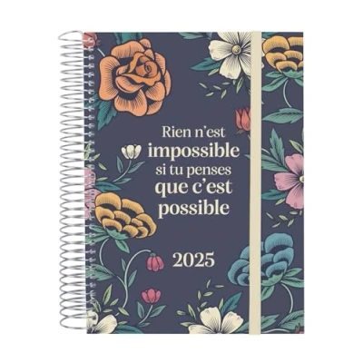 Abbildung von Finocam Spiral Design Kalender Kollektion 2025, 1 Tag pro Seite, Januar 2025 Dezember (12 Monate), Französisch nicht möglich