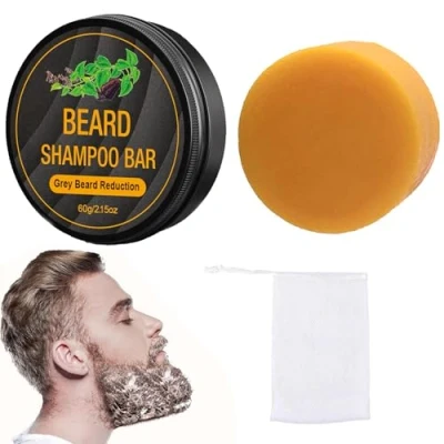 Abbildung von Bartfärbeseife Für Männer, Multiflorum Shampoo Riegel Zur Entfernung Von Weißgrauem Bart, Bartpflege Männer Sorgt Das Aussehen Eines Dickeren, Volleren Bartes Fellflying
