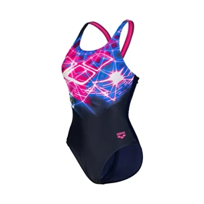 Abbildung von ARENA Damen Women&#039;s Swimsuit V Back Placement Badeanz ge, Navy freak Rose, 34 EU