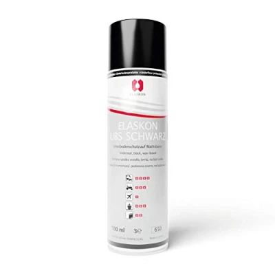 Abbildung von ELASKON UBS Schwarz Unterbodenschutz Spray 500 ml/Korrosionsschutz und Rostschutz Spray/Unterbodenschutz für Auto/Unterbodenschutz Wachs in der Aerosoldose
