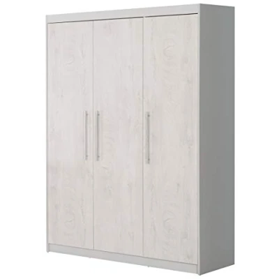Abbildung von roba Kleiderschrank &#039;Maren 2&#039;, 3 Türen, Drehtürenschrank, Babymöbel, Kindermöbel, Lichtgrau und Weiß