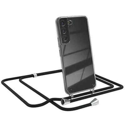 Abbildung von EAZY CASE Handykette kompatibel mit Samsung Galaxy S22 5G Handyhülle Umhängeband, Handykordel Schutzhülle, Silikonhülle, Hülle, Stylische Kette für Smartphone, Schwarz