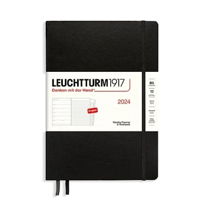Abbildung von LEUCHTTURM1917 367764 Wochenkalender &amp; Notizbuch Composition (B5) 2024, 12 Monate, Schwarz, Englisch