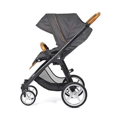 Abbildung von Gesslein 860000 Kinderwagen Set Smiloo Fun mit Wanne, Sportwagen, Buggy, Große Räder, Air+ EVA / Luftreifen, Kunstledergriffe cognac, phantom grau meliert, 440110860000