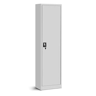 Abbildung von Jan Nowak Aktenschrank Büroschrank Metallschrank Lagerschrank 4 Fachböden Flügeltür Drehgriff Pulverbeschichtung Metall 185 cm x 45 40 (Grau)