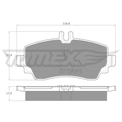 Abbildung von TOMEX brakes TX 12 75 Bremsbelagsatz Vorderachse für Verschleißwarnanzeiger vorbereitet MERCEDES BENZ: A Klasse
